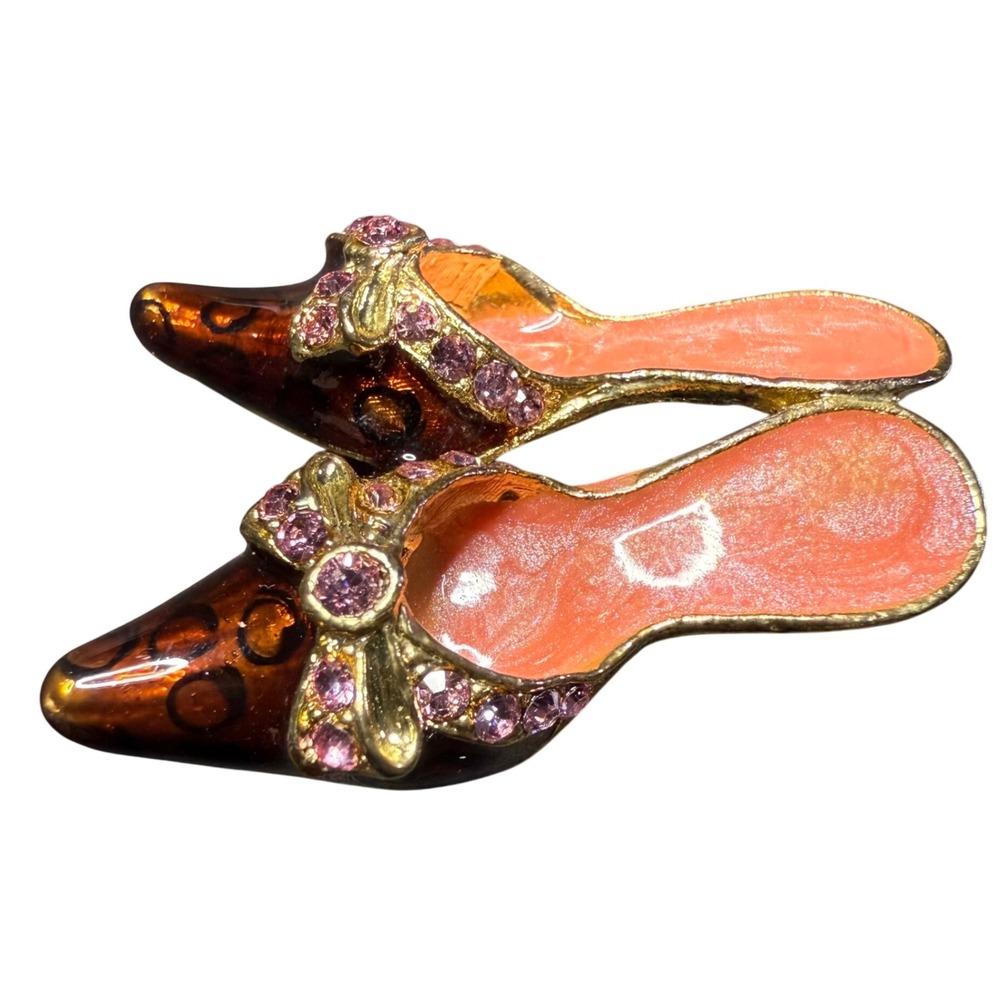 Vintage‎ Shoe High Heels Brooch Gold Tone